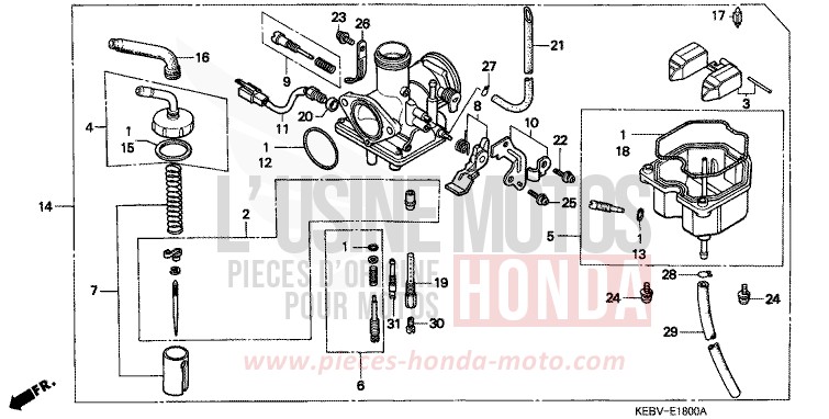 CARBURATEUR de CA125 REBEL MYSTERY RED METALLIC (R231) 1999